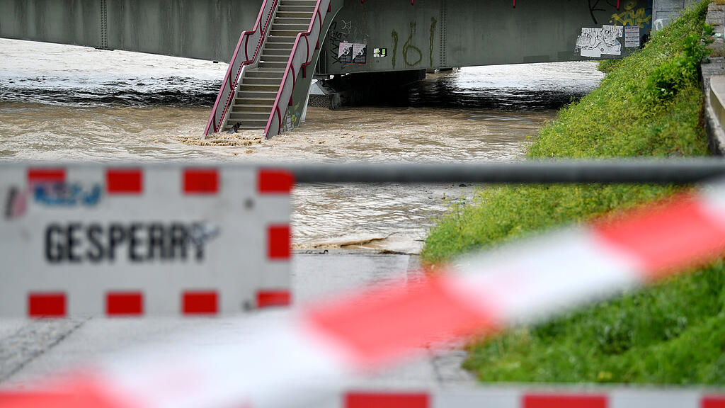 Hochwasser in der Stadt Salzburg