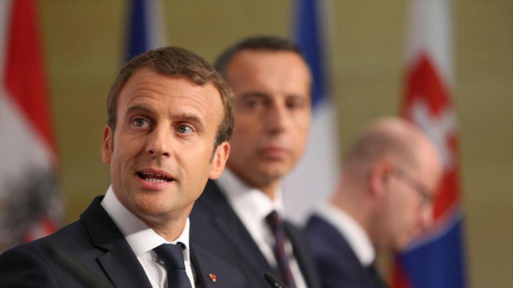 Pressetermin mit Macron und Kern