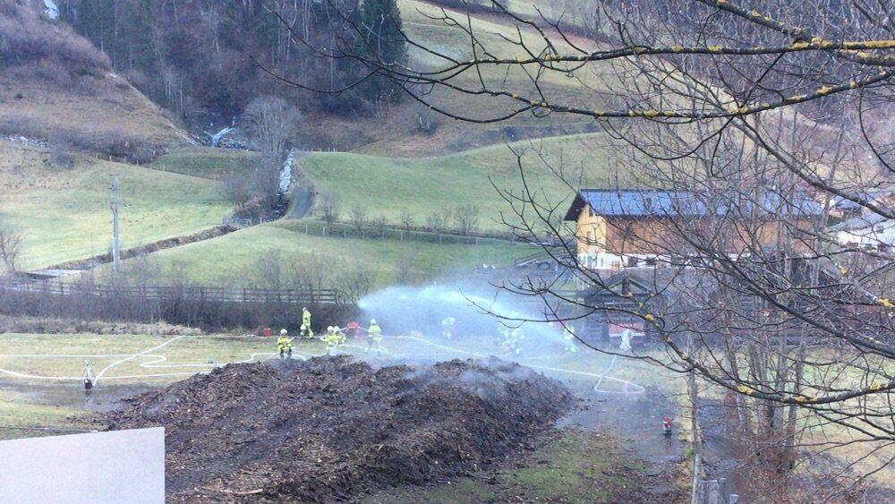 Feuerwehreinsatz beim Heizwerk in Großarl.