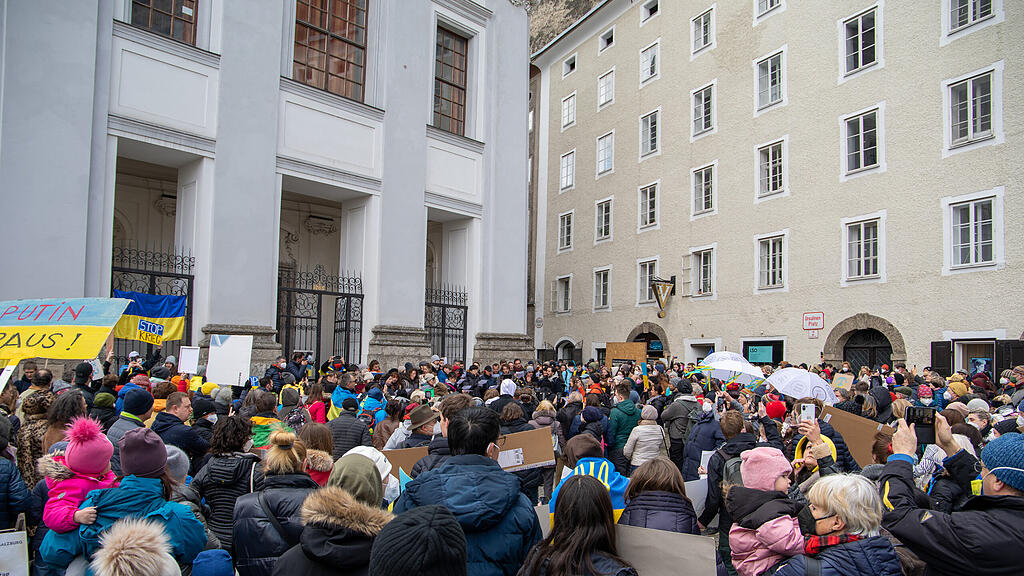 Demo für Ukraine in Salzburg