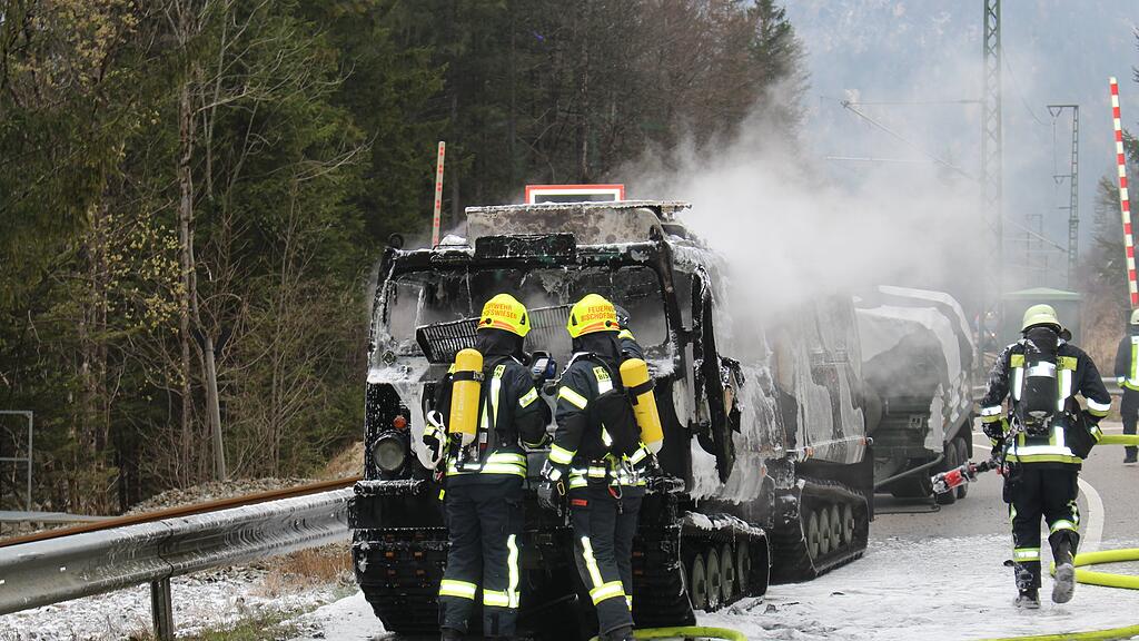 Brand Militärfahrzeug Bischofswiesen