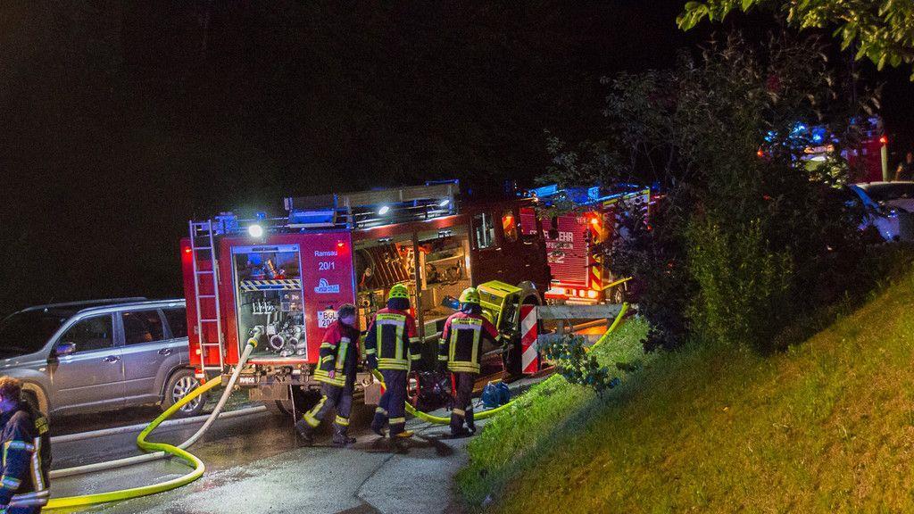 Großeinsatz bei Brand in Bischofswiesen