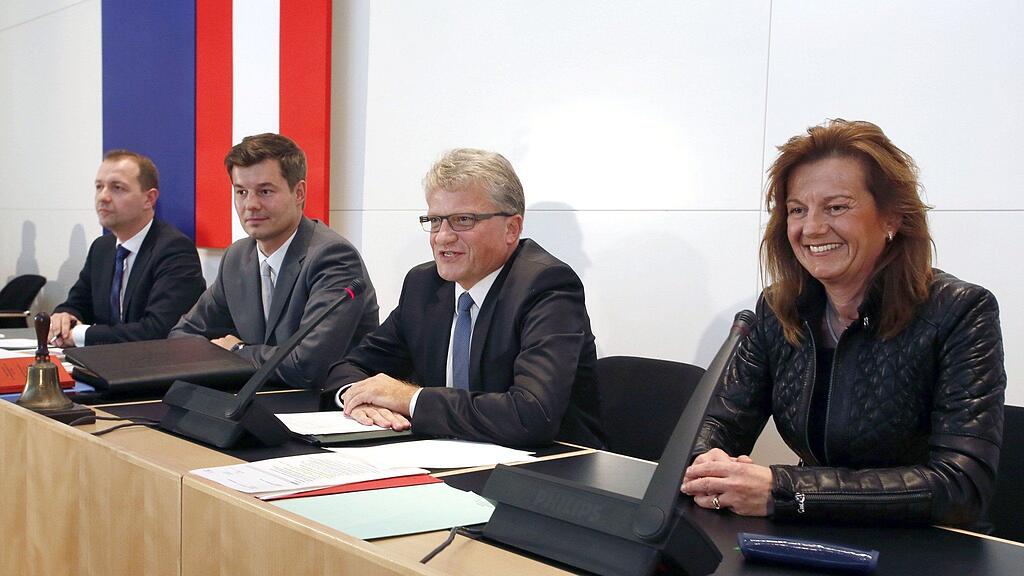 (v.l.) Die Vizebürgermeister Bernhard Baier und Christian Forsterleitner sowie Bürgermeister Klaus Luger und Vizebürgermeisterin Karin Hörzing.