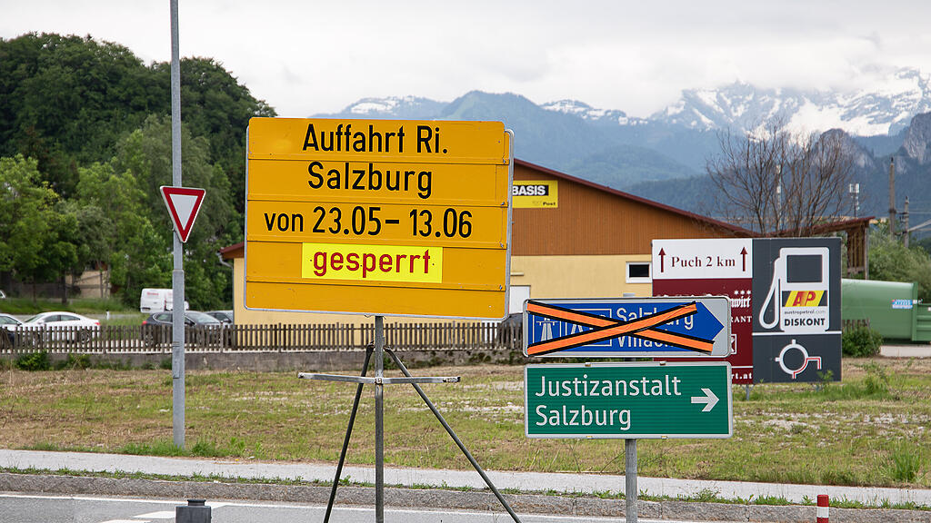 A10, Puch-Urstein, Baustelle