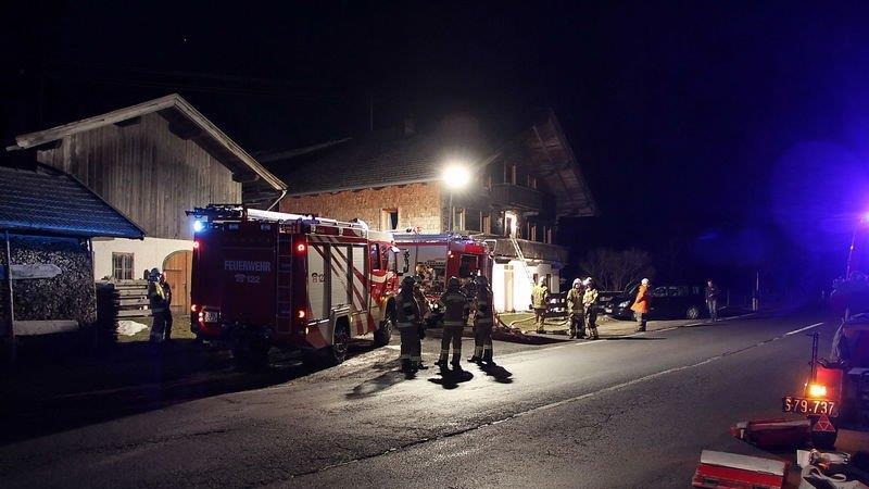 Bauernhaus in Brand
