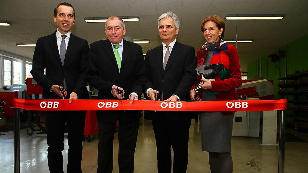 Werner Faymann eröffnet mit Salzburger Politikern die neue ÖBB-Lehrwerkstätte in Gnigl