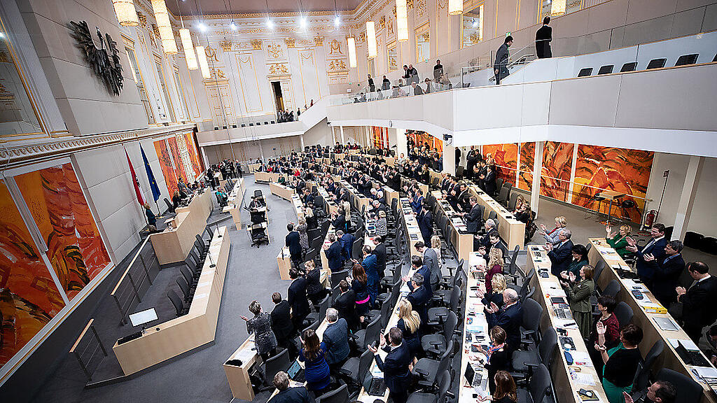 Blick in den Plenarsaal des Nationalrats