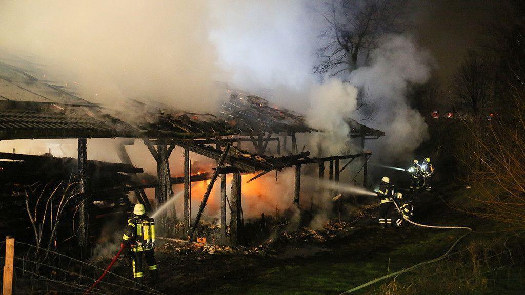 Brand in Bauhof in Piding