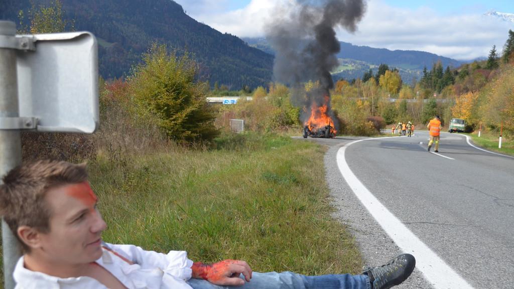 Gefahrgutübung auf der Tauernautobahn I