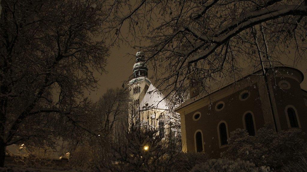 Winternacht in der Stadt Salzburg