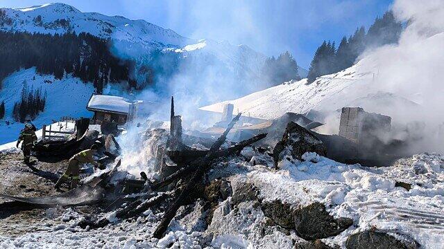 Almhütten-Brand in Hinterglemm