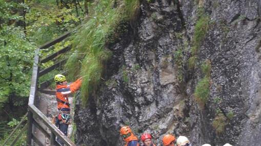 Großübung in der Lammerklamm