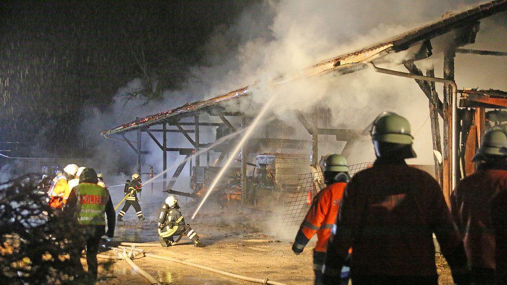 Brand in Bauhof in Piding