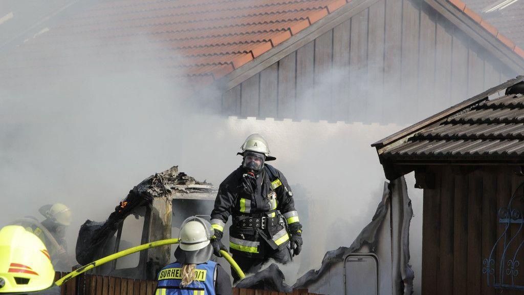 Wohnmobil in Flammen