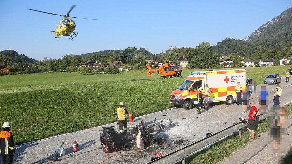 Schwerer Motorradunfall auf der B20