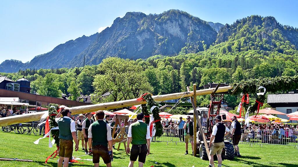 Maibaumaufstellen in Grödig