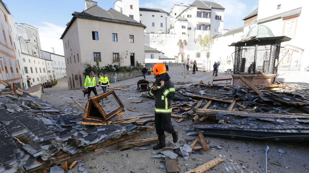 Sturm beschädigt Festung: Bilder von der Festung