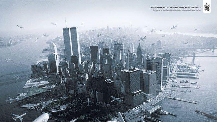 Aufregerbild: WWF-Werbung setzt auf 9/11-Terror