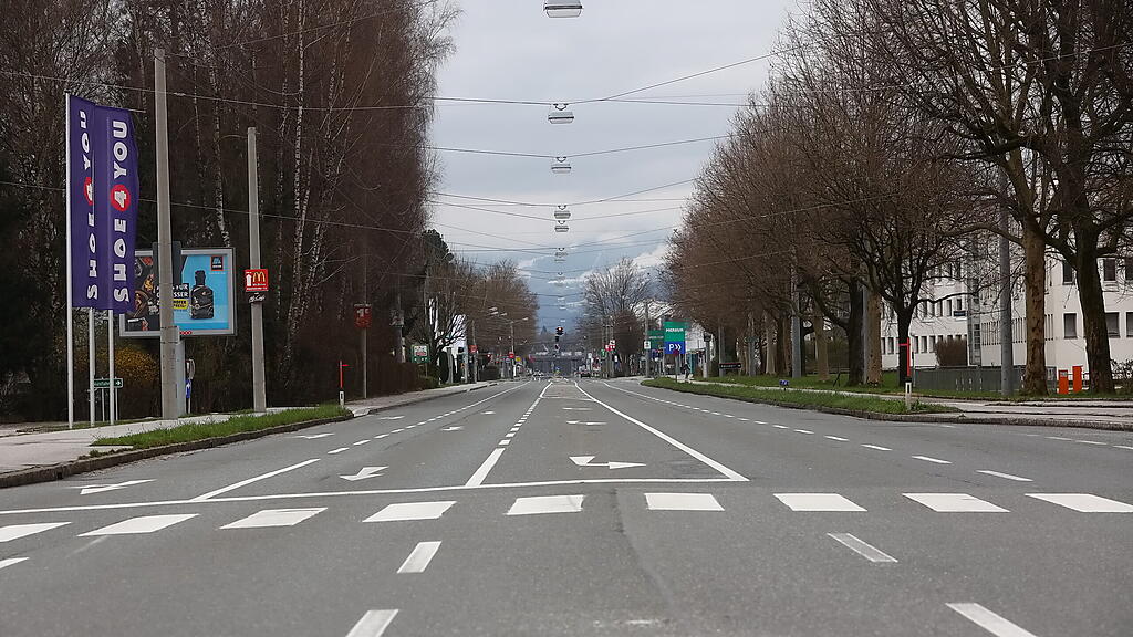 Leere Straßen in Salzburg