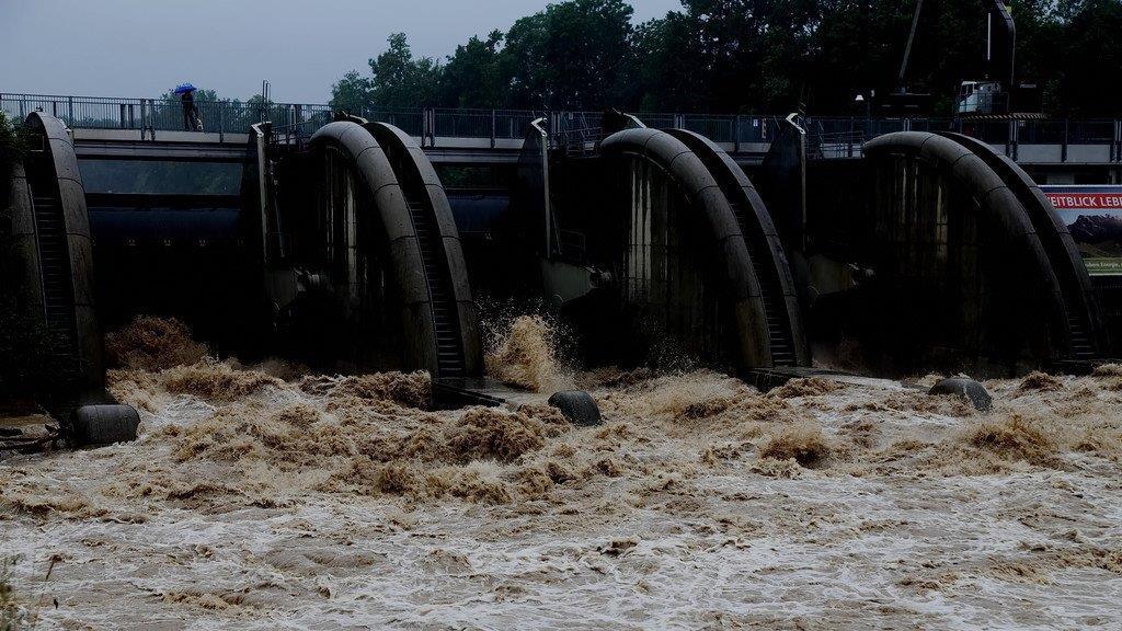 Hochwasser in der Stadt Salzburg