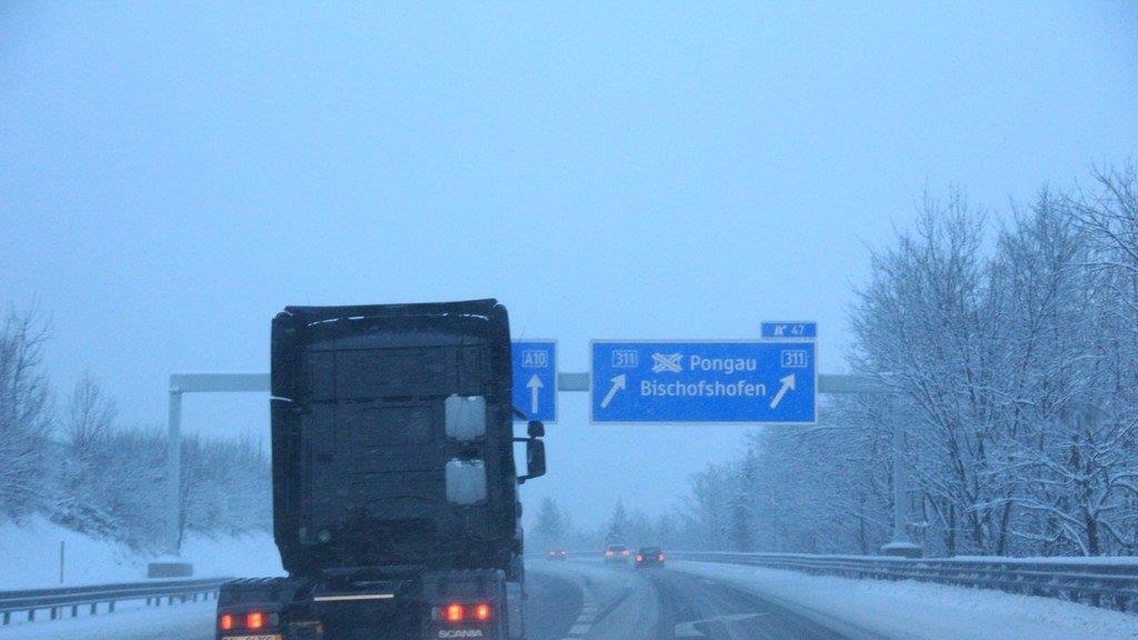 Schneechaos auf A10