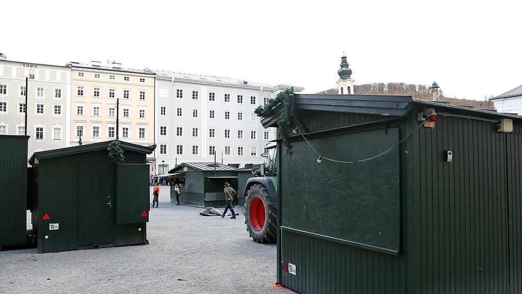 aufbau salzburger christkindlmarkt