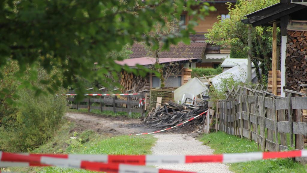 Brandruine am Tag danach