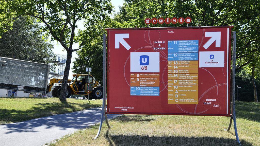 Aufbauarbeiten Donauinselfest 2018