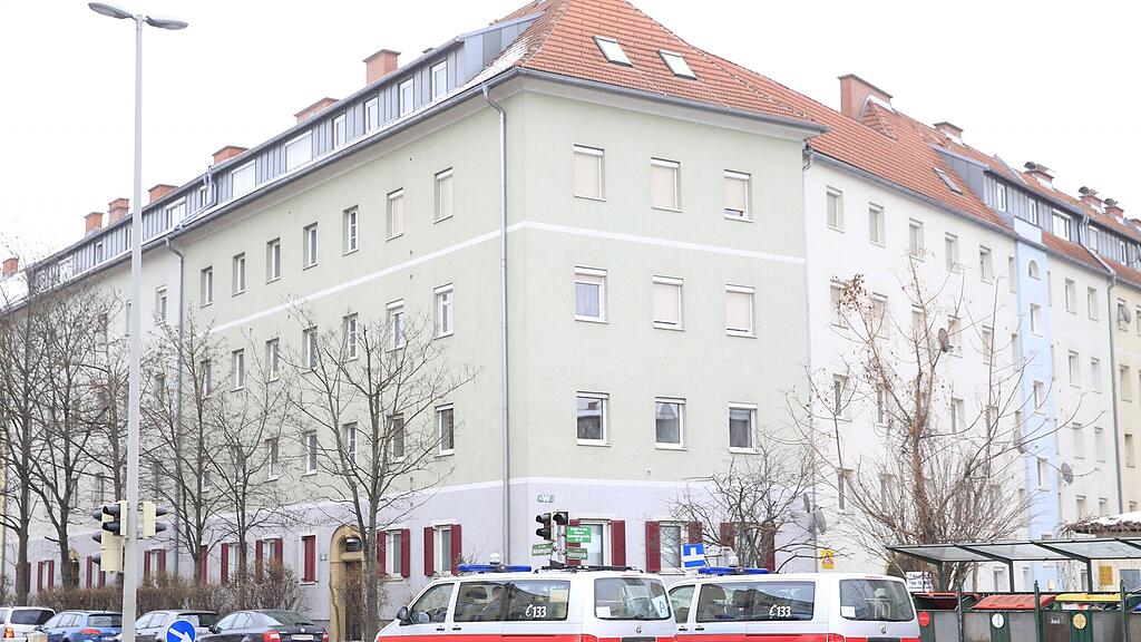 Die Polizei beim Einsatz in Graz.