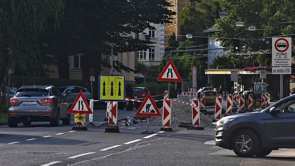Baustelle auf Salzburger Imbergstraße: