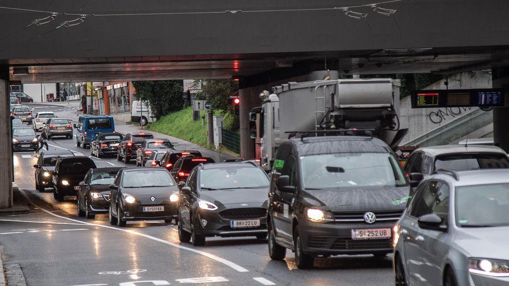 Stau im Zentrum von Salzburg