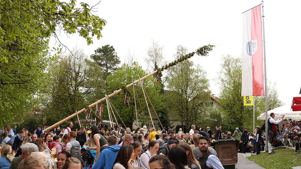 Maibaumaufstellen in Anif