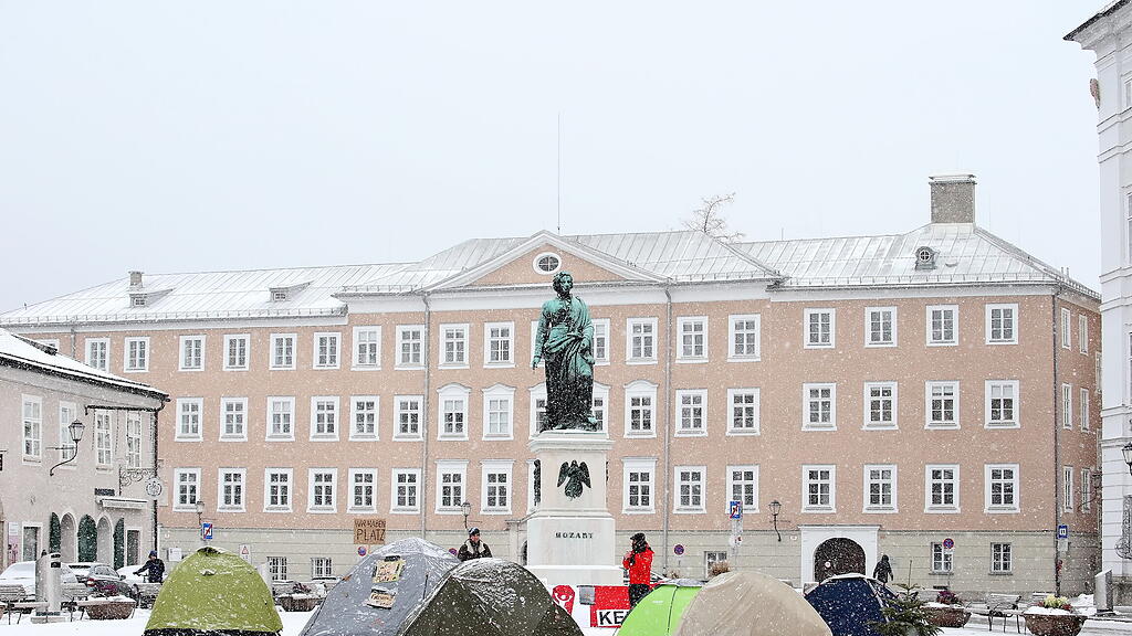 Aktivisten campieren in der Altstadt