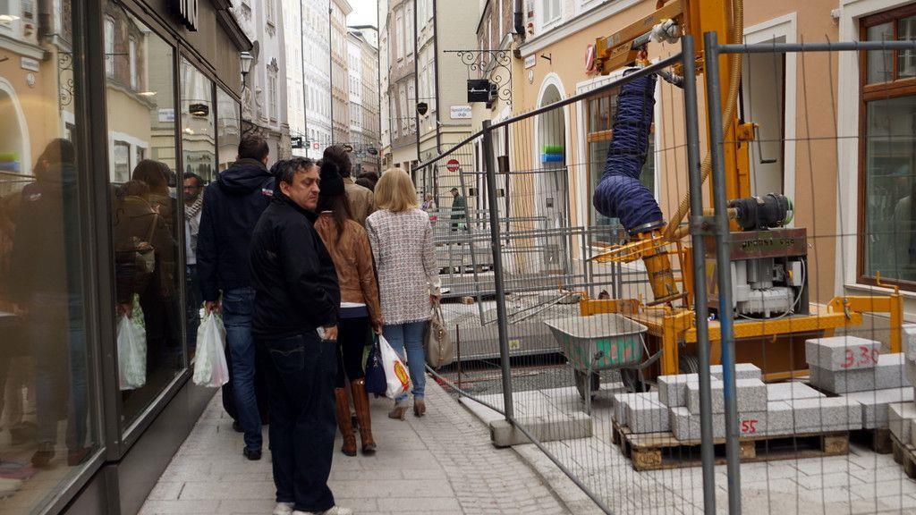 Bauarbeiten in der Getreidegasse