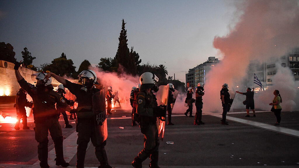 Demo Impfgegner Corona Griechenland
