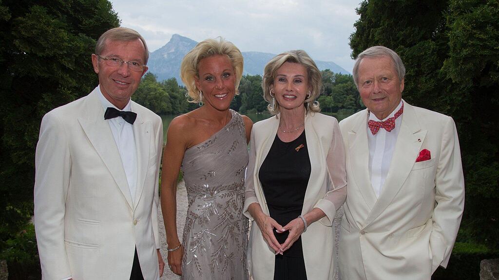 Landeshauptmann Dr. Wilfried Haslauer, Christina Rösslhuber, Claudia Hübner und Wolfgang Porsche bei der ISA-Gala am Donnerstag.