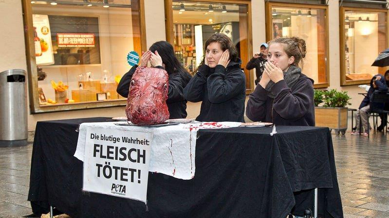 PETA-Aktion in Salzburg