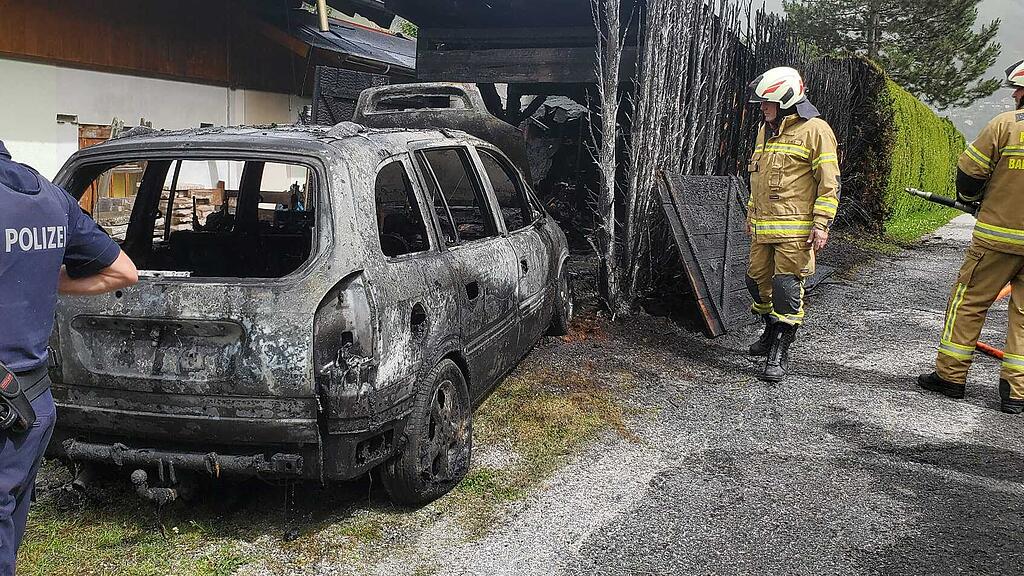 Garage in Bad Hofgastein in Vollbrand