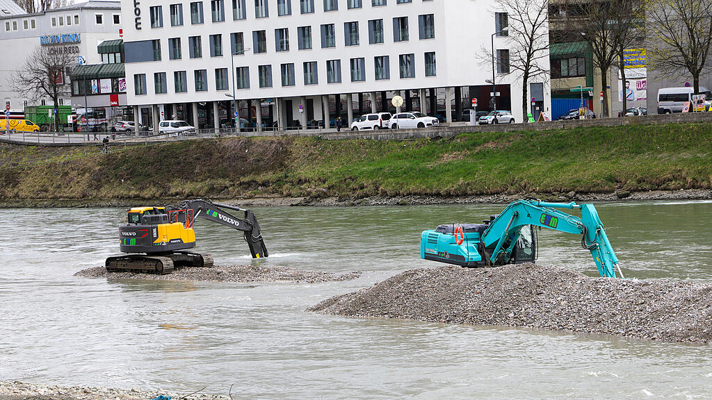 Baggerarbeiten Salzach