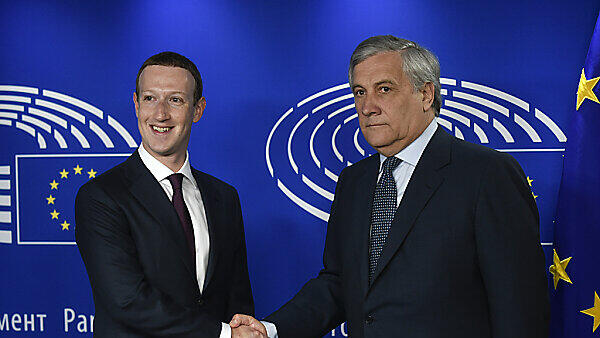 Zuckerberg zeigte sich deutlich besser gelaunt als Tajani