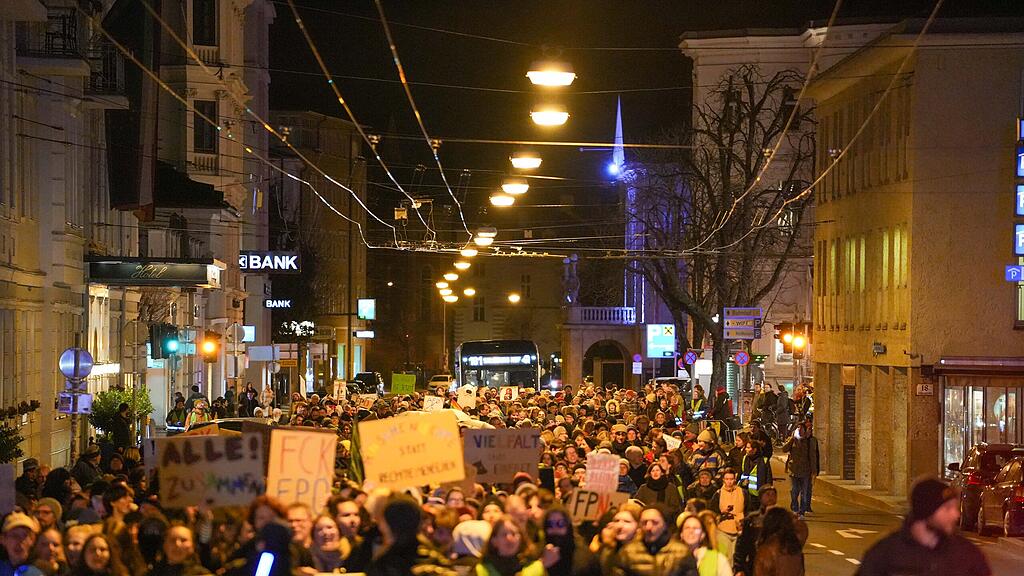 "Demo gegen Rechts" in Salzburg-Stadt
