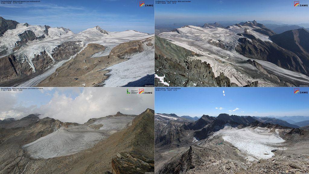 Gletscher stark geschmolzen