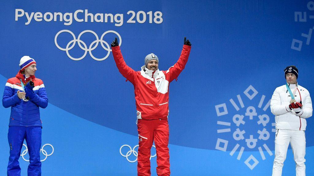 Zweites Olympia-Gold für Hirscher: Siegerehrung