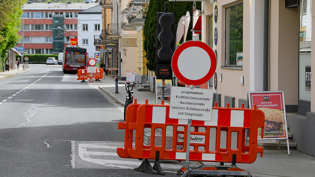Baustelle Maxglaner Hauptstraße
