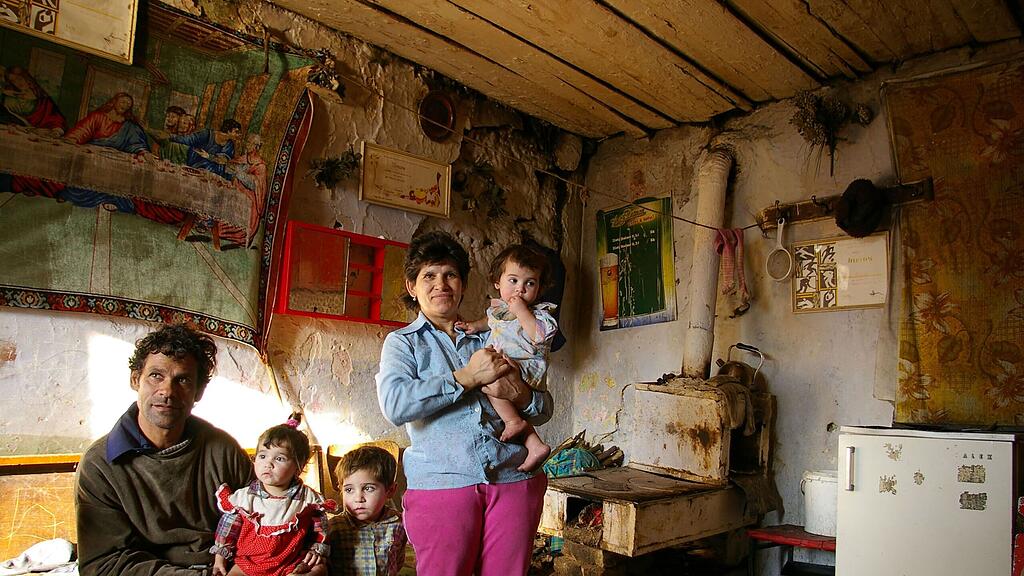 Eine Roma-Familie.