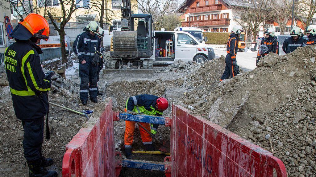 Gasleitung in Maxglan aufgerissen