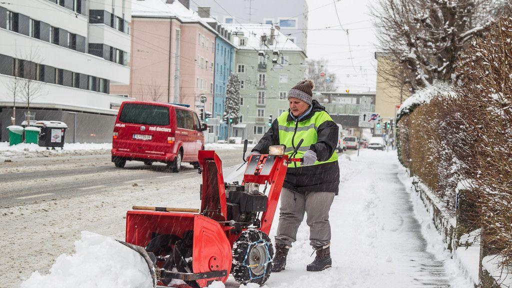 Schneechaos in der Stadt Salzburg