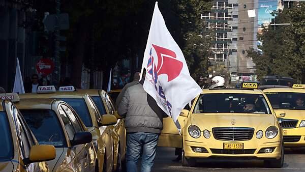 Protest der Taxifahrer in Athen