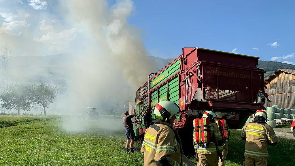 Brand Heu-Anhänger Mittersill