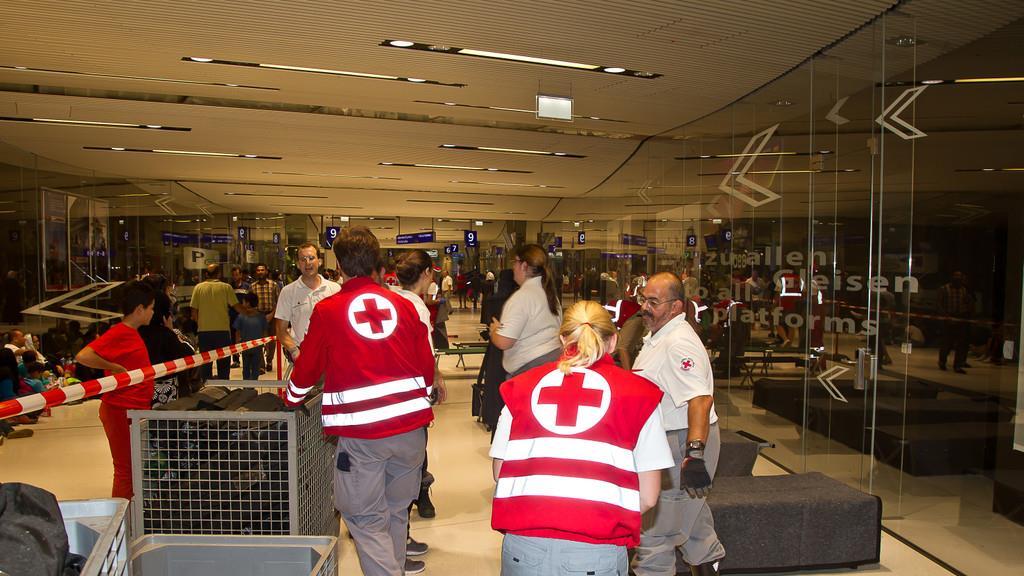 Flüchtlinge am Salzburger Hauptbahnhof